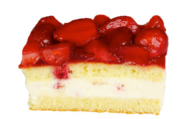 cake with strawberry topping