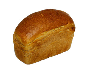 loaf of whole rye bread isolated
