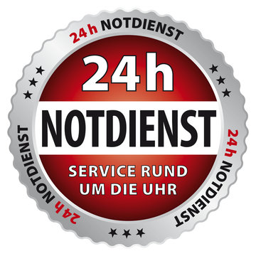 24h - Notdienst - Service rund um die Uhr(rot)