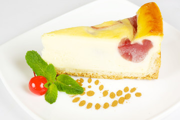 Cheesecake isolated on white