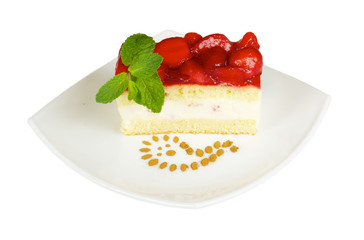 cake with strawberry topping