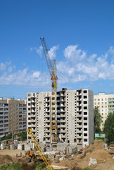 Fototapeta na wymiar Construction of the new house in city