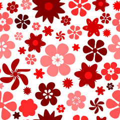 seamless flower pattern in red
