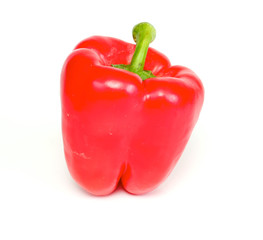 Bright red pepper isolated on white.
