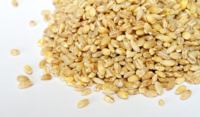Pile of Pearl Barley isolated on white