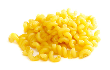 dried italian pasta on white background