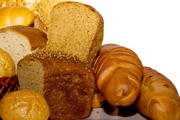 assortment of baked bread