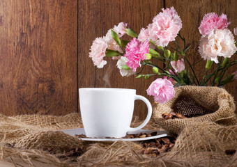coffee and flowers