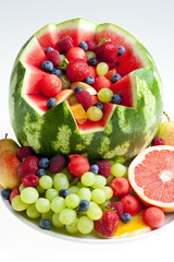 fruit salad in water melon