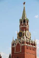 Fototapeta na wymiar The Saviour (Spasskaya) Tower of Moscow Kremlin, Russia.