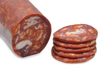 Rodajas de chorizo ibérico.