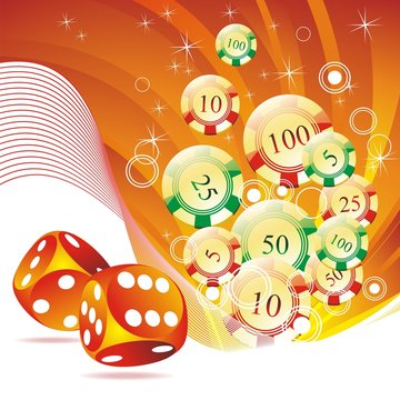 Stock Vector Illustration: Vector illustration on a casino theme