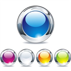 Aqua high-detailed buttons in different styles.