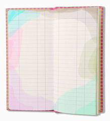 colourful notebook for background and text