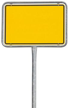 yellow placement sign (clipping path included)