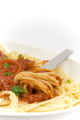 Spaghetti mit Gabel