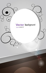 open round window shining on the floor vector illustration
