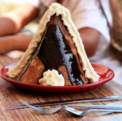 crêpe volcan au chocolat chantilly