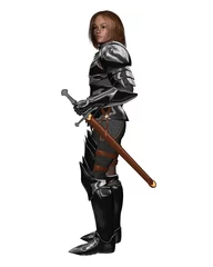 Deurstickers Jonge ridder in rust © Algol