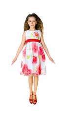 Cute little girl jump