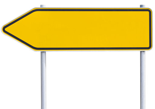 blank traffic sign - left arrow (clipping path included)