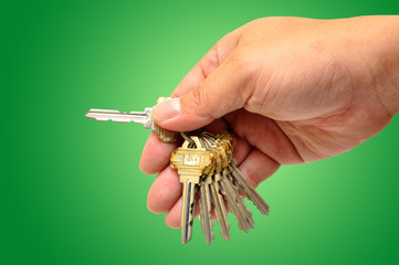 Human hand with keys