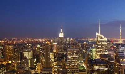 Fotobehang New York City skyline at night, USA © vlad_g