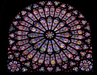 Naklejka premium Witraż w Notre Dame