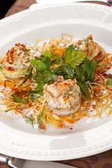fish roll with sauce