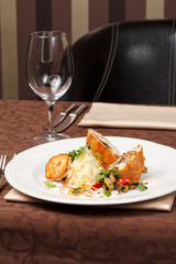 chicken fillet with vegetables and potatoes