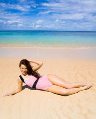 Fototapeta na wymiar Relaxing on a Beach