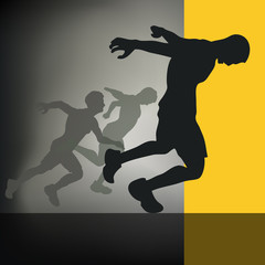 Sprinter Dipping for the Line