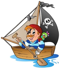 Papier Peint photo autocollant Pirates Jeune pirate de dessin animé 1