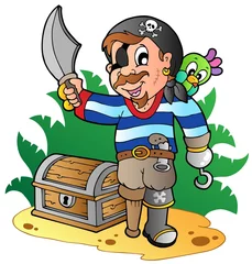 Abwaschbare Fototapete Piraten Junger Cartoon-Pirat 2