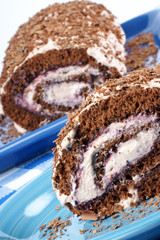 Chocolate swiss roll cake