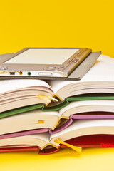 traditional books and electronic book