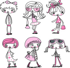 Мультфильм моды девушку