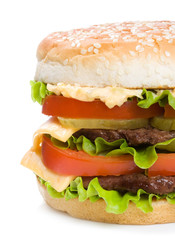 hamburger with vegetables