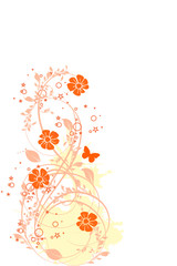 floral grunge orange
