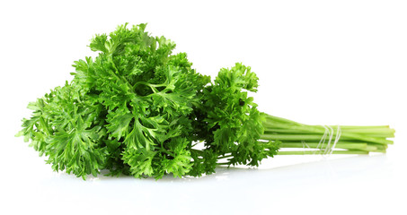 fresh green parsley isolated on white
