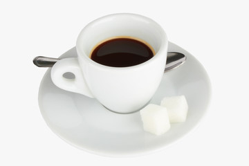 Obraz na płótnie Canvas coffee in a cup with spoon