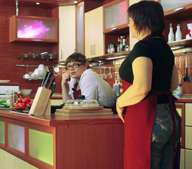 Two adult tired women