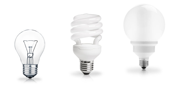 Three generations of light bulbs