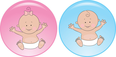 Sign baby boy and girl