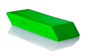green eraser isolated on a white