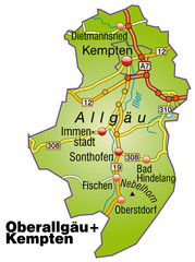 Landkreise Oberallgäu und Kempten Variante1