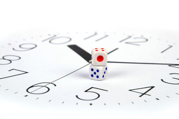 Dices on clock face