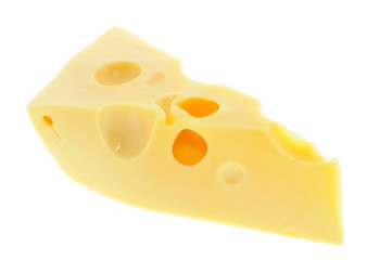 Swiss Cheese Isolated on White Background