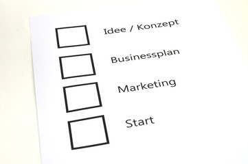 Checkliste Start-Up
