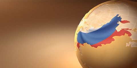Map of the Russia on Earth